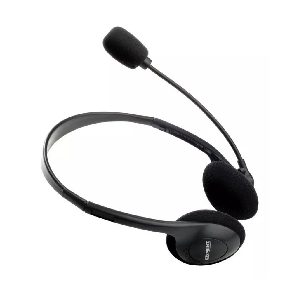 Fone de ouvido com microfone padrão preto 60231-4 - Maxprint
