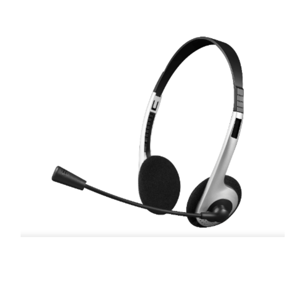 Fone de Ouvido Headset Prata P2 3,5mm Microfone Com Cabo 2m C3Plus - PH-01SI