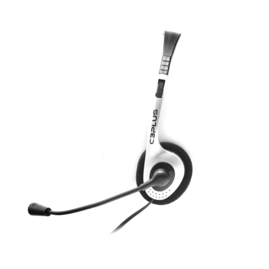 Fone de Ouvido Headset Prata P2 3,5mm Microfone Com Cabo 2m C3Plus - PH-01SI
