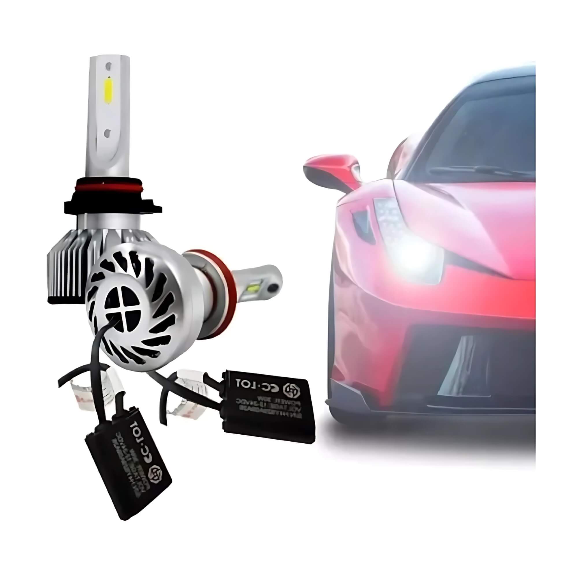 Kit Lâmpada Super LED Headlight CC-LOT H1 30W 6000K 6000 Lumens 12V JR8 - JH0CCLOTH1