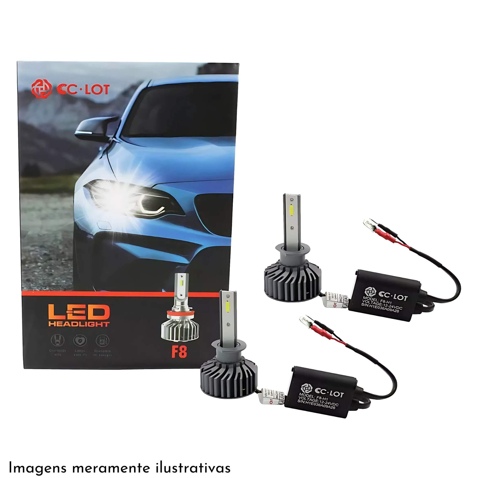 Kit Lâmpada Super LED Headlight CC-LOT H1 30W 6000K 6000 Lumens 12V JR8 - JH0CCLOTH1