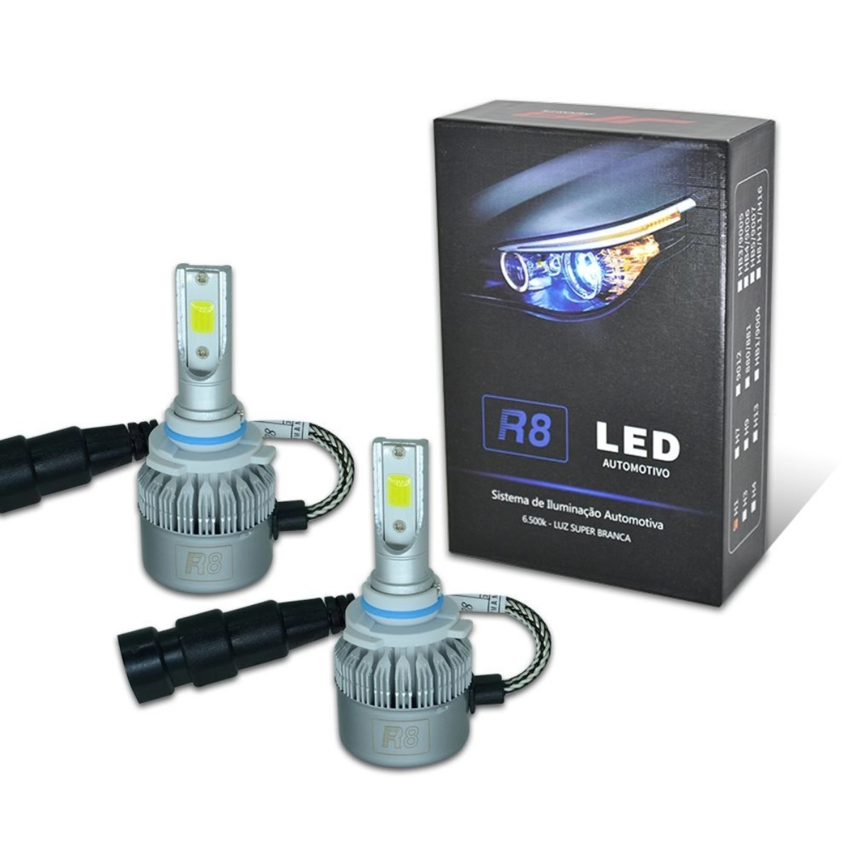 Kit Lâmpada LED R8 CC-LOT HB3 50W 6000 Lumens 12 Volts JR8 - YXFLC3H9012