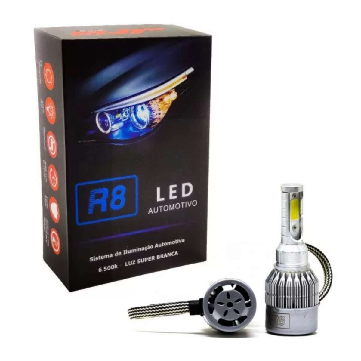 Kit Lâmpada LED Headlight H1 6500K 3000 Lumens JR8 - H16500K