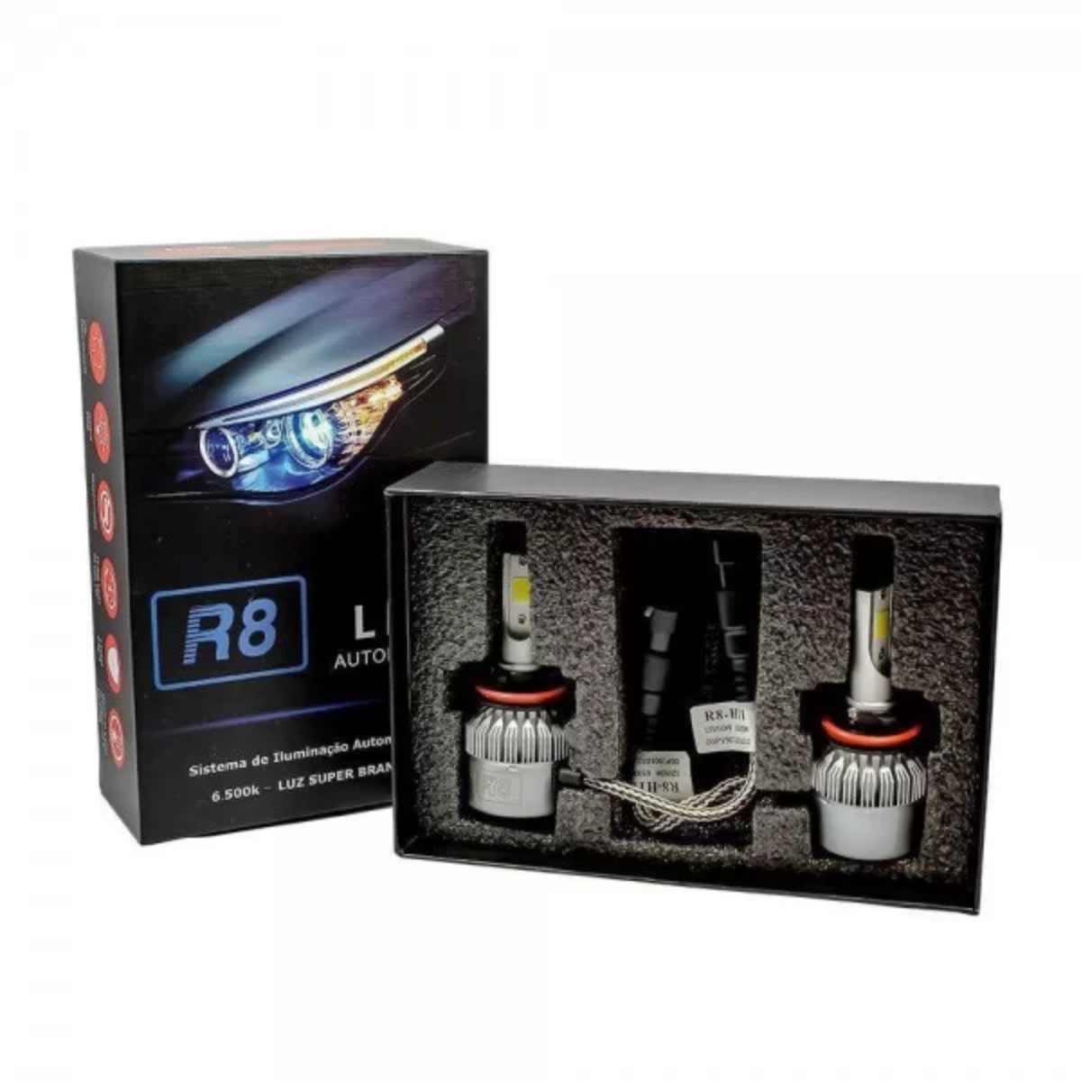 Kit Lâmpada LED Headlight H1 6500K 3000 Lumens JR8 - H16500K