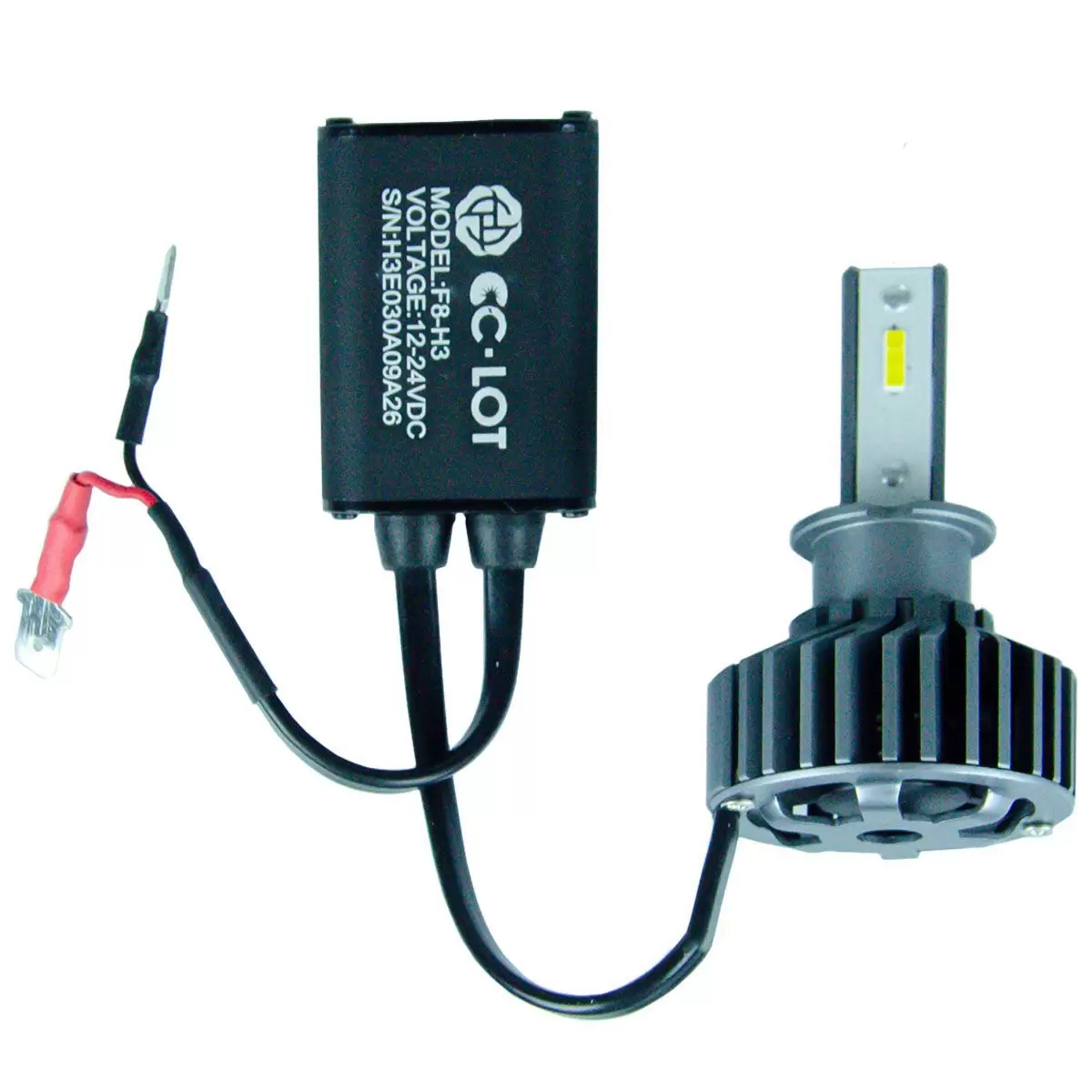 Kit Lâmpada LED H3 5000Lm 6000K com Canceller CC-LOT JR8 - YXFLC3H3