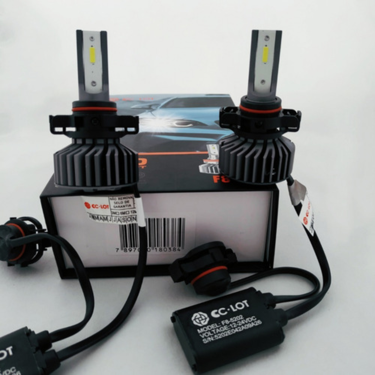 Kit Lâmpada LED H16-2 5000Lm 6000K com Canceller CC-LOT JR8 - JH0CCLOTH16