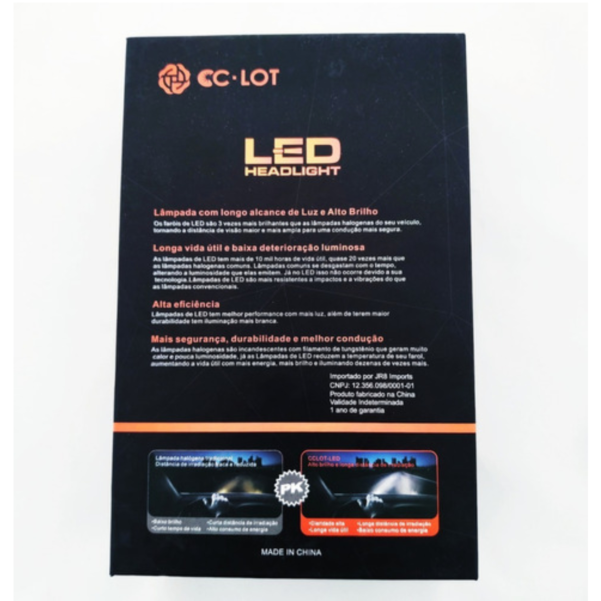 Kit Lâmpada LED H16-2 5000Lm 6000K com Canceller CC-LOT JR8 - JH0CCLOTH16