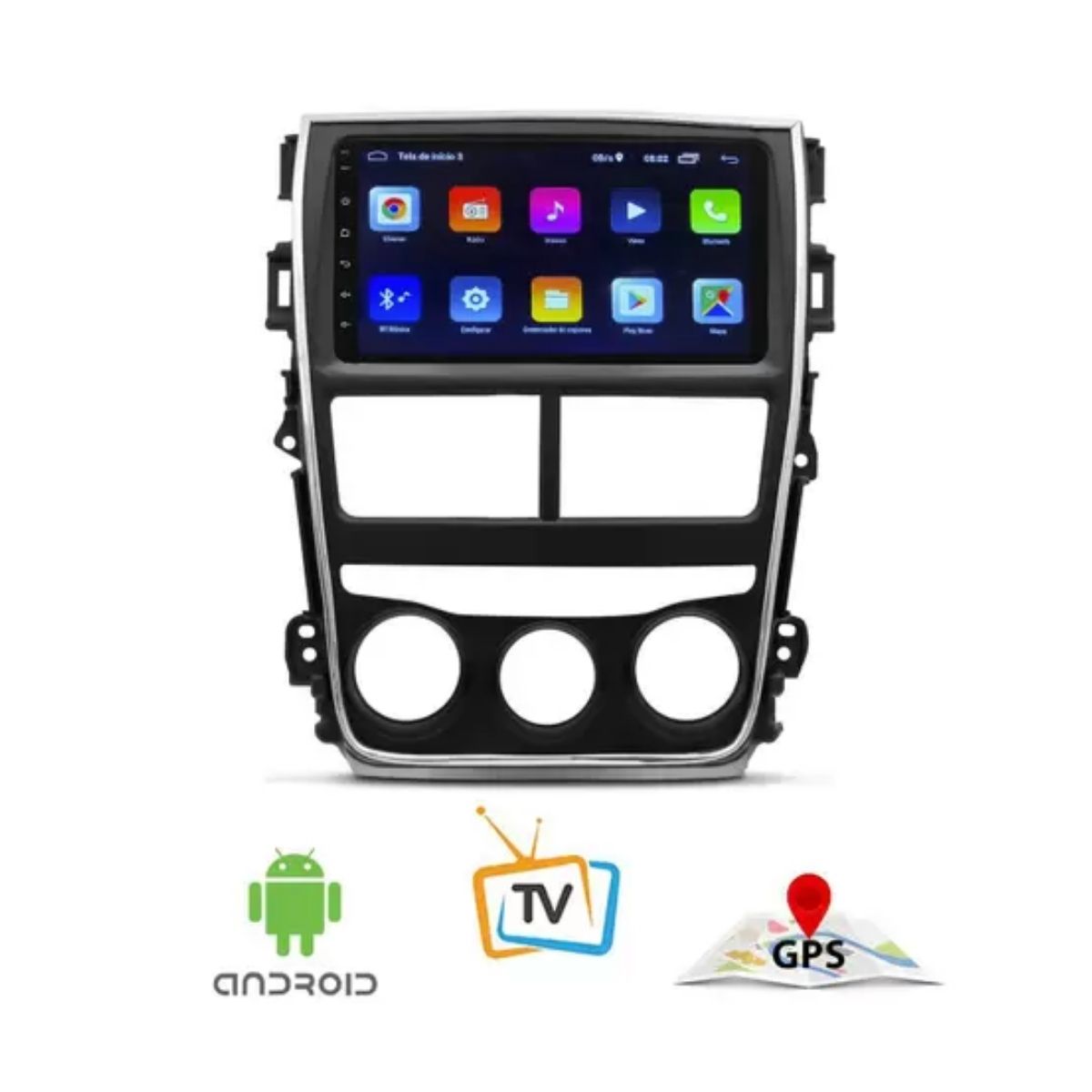Central Multimidia Toyota Yaris Android 8.1 JR8 - ZTA9020T