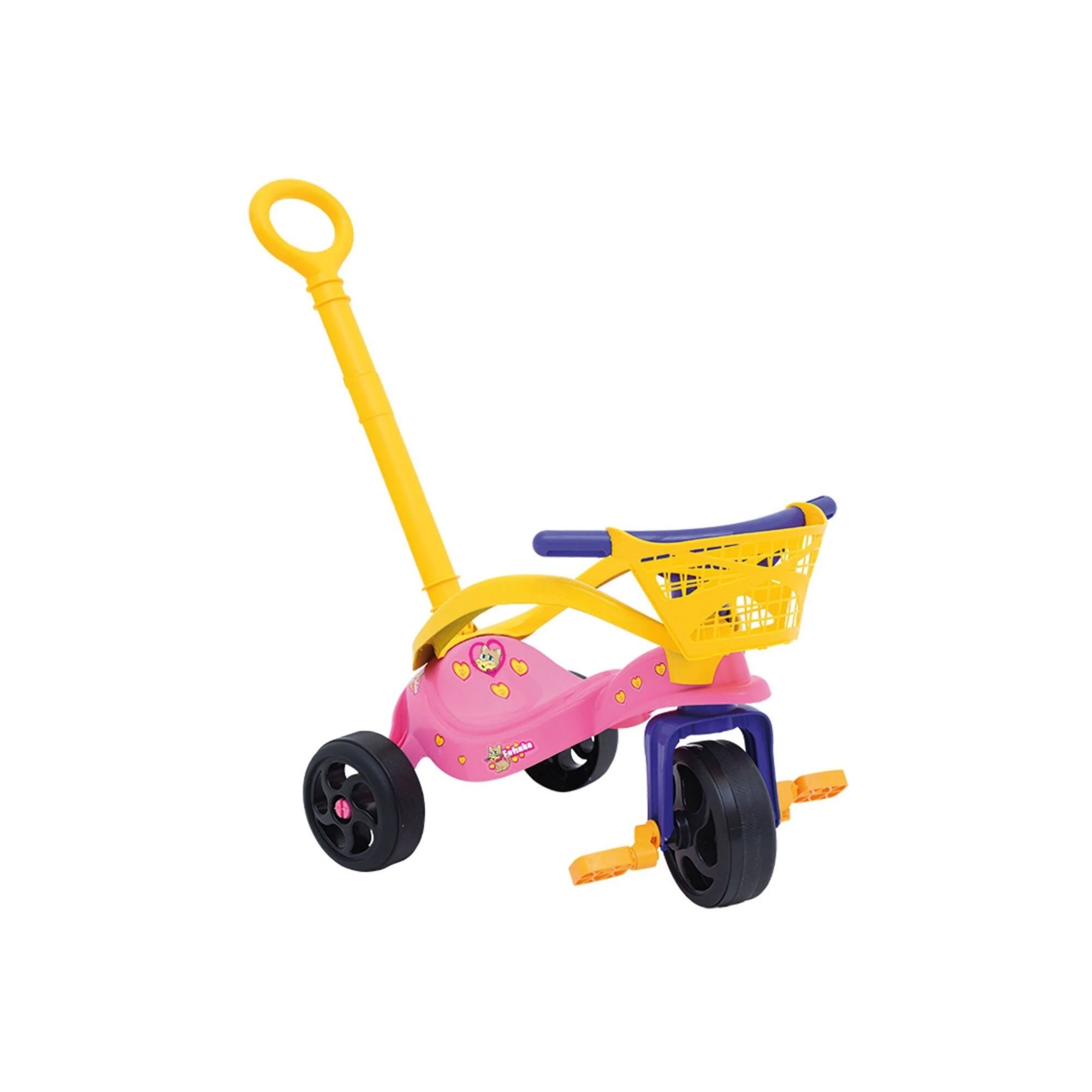 Triciclo Infantil Fofinha com Empurrador Proteção e Cestinha Xalingo - 0749.7