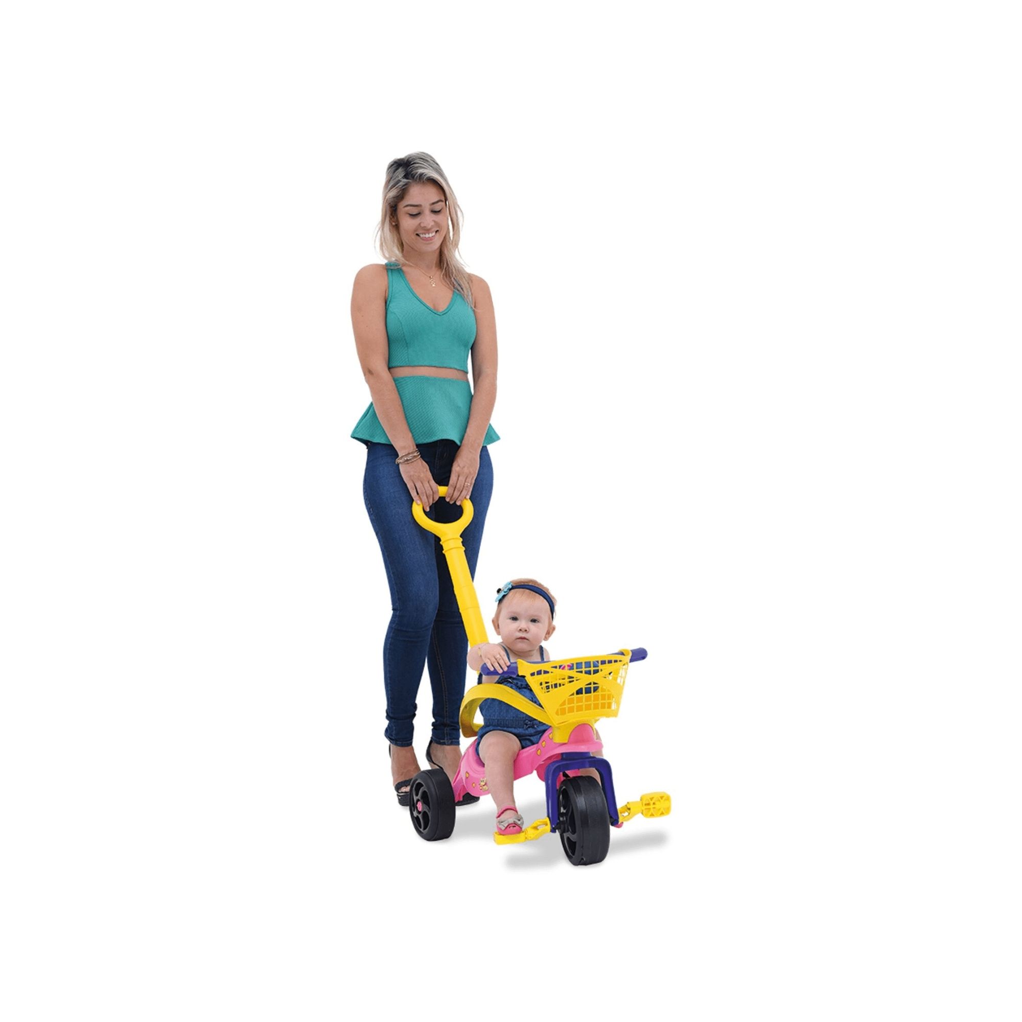 Triciclo Infantil Fofinha com Empurrador Proteção e Cestinha Xalingo - 0749.7