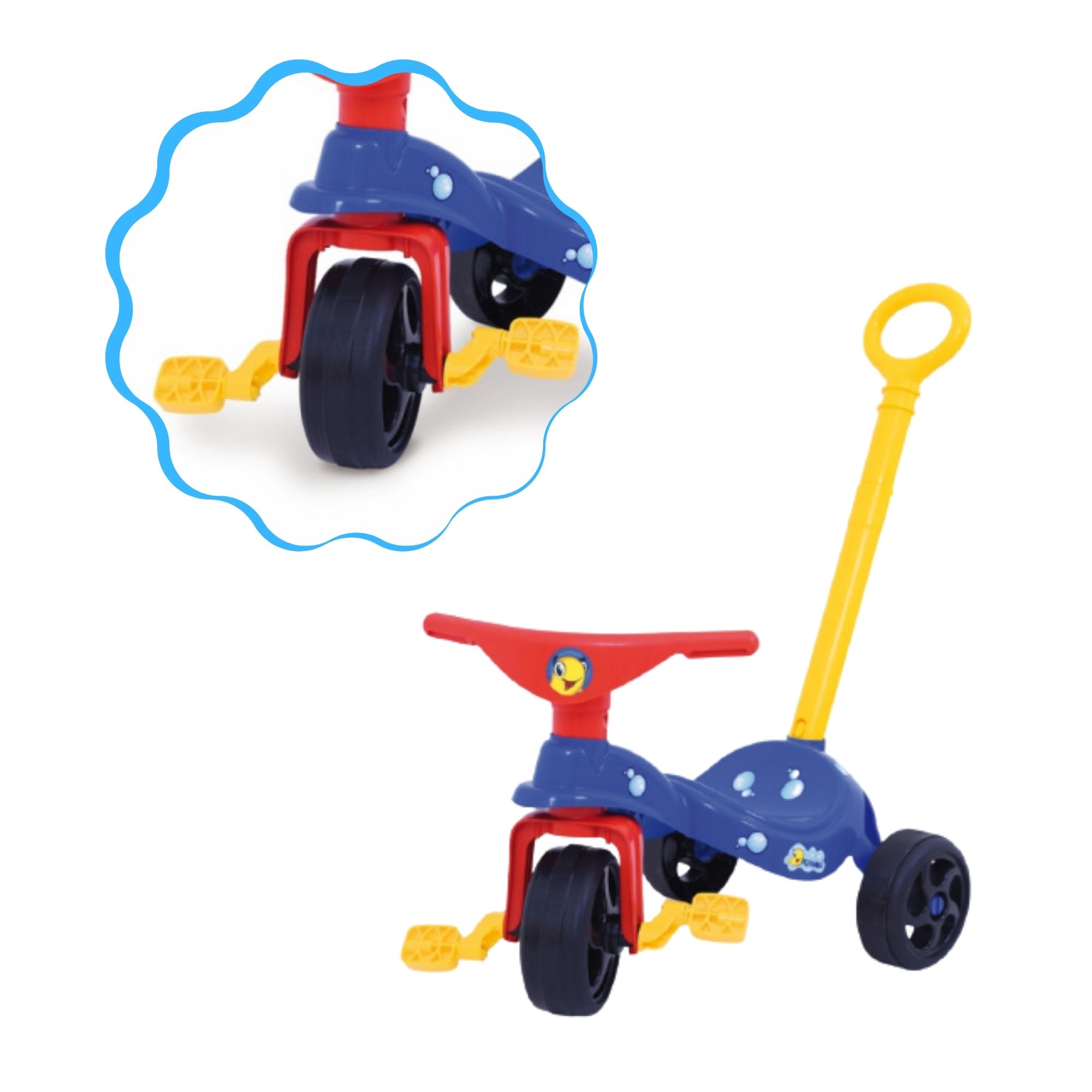 Triciclo Infantil Peixinho com Empurrador Xalingo - 0749.5