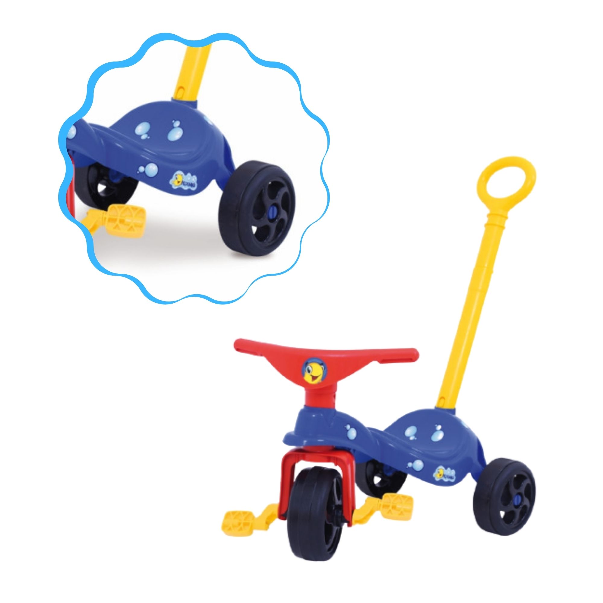 Triciclo Infantil Peixinho com Empurrador Xalingo - 0749.5
