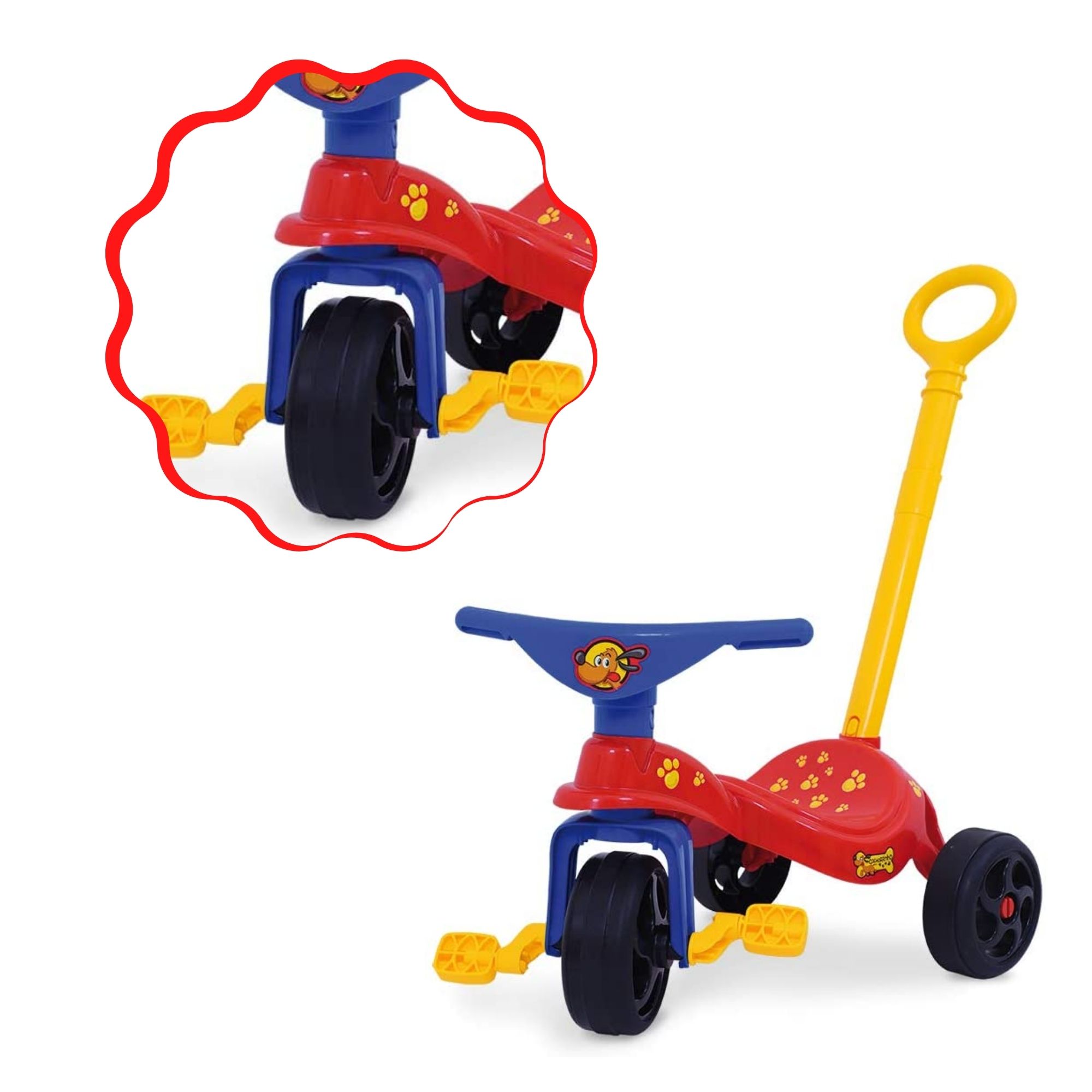 Triciclo Infantil Cachorrinho com Empurrador Xalingo - 0749.4
