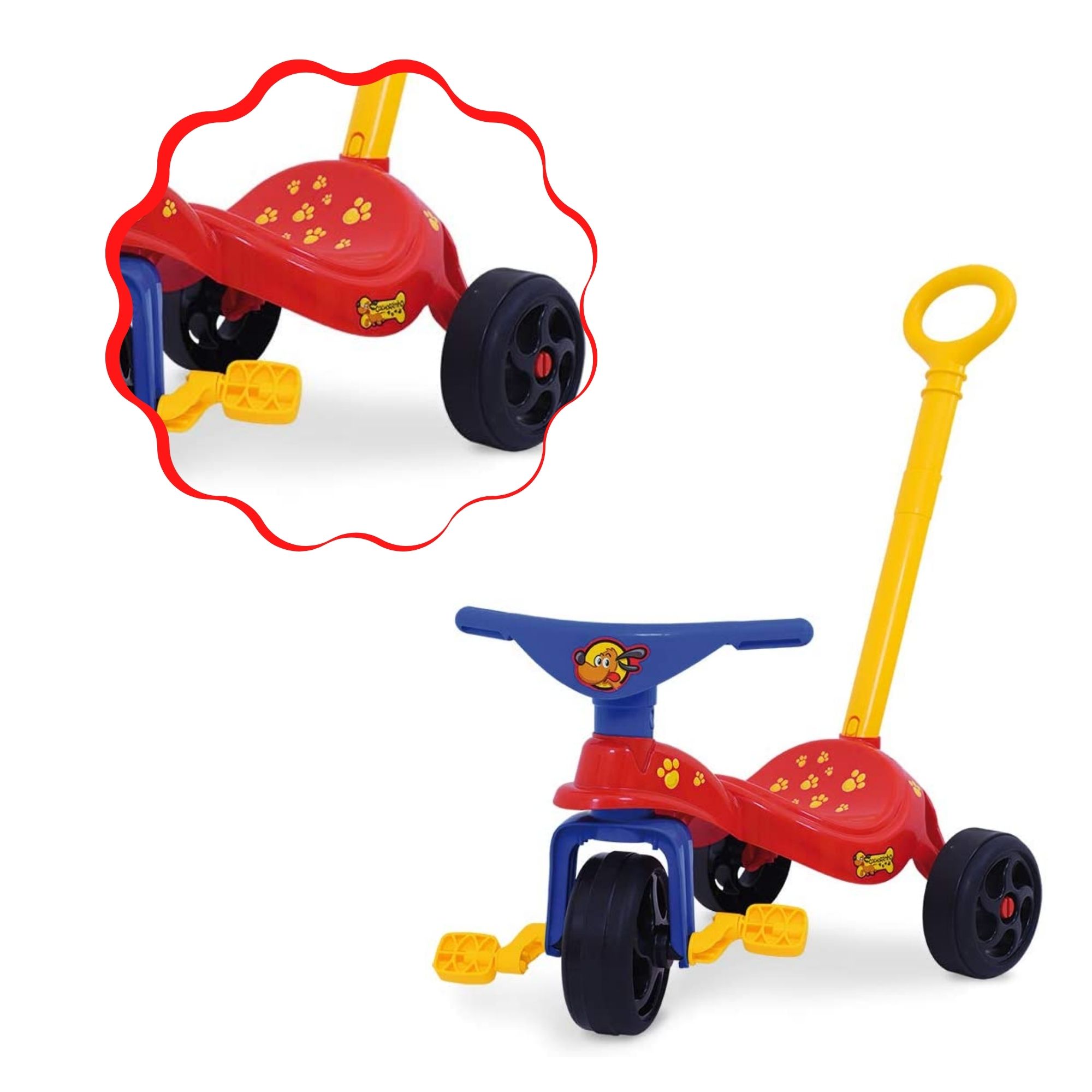 Triciclo Infantil Cachorrinho com Empurrador Xalingo - 0749.4