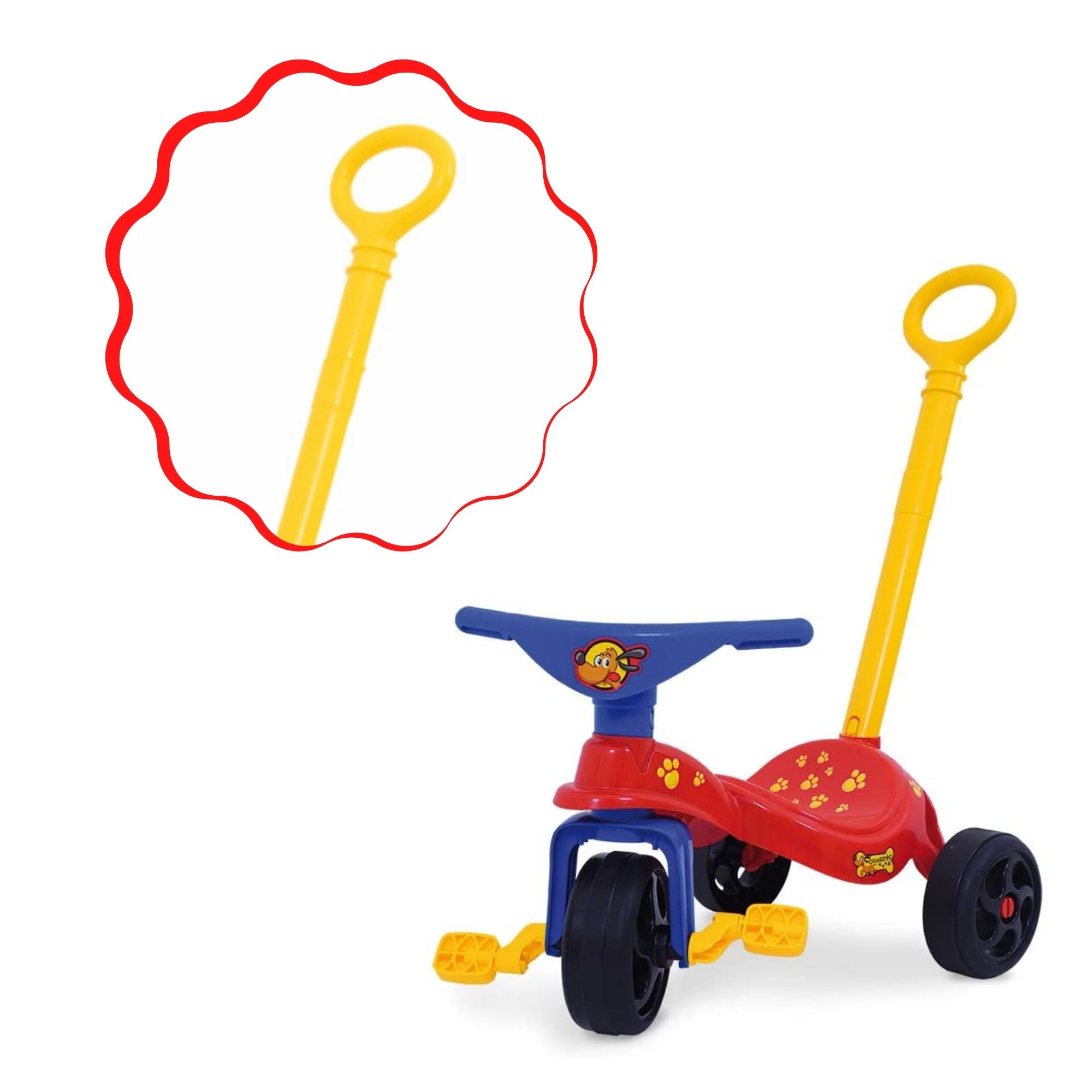 Triciclo Infantil Cachorrinho com Empurrador Xalingo - 0749.4