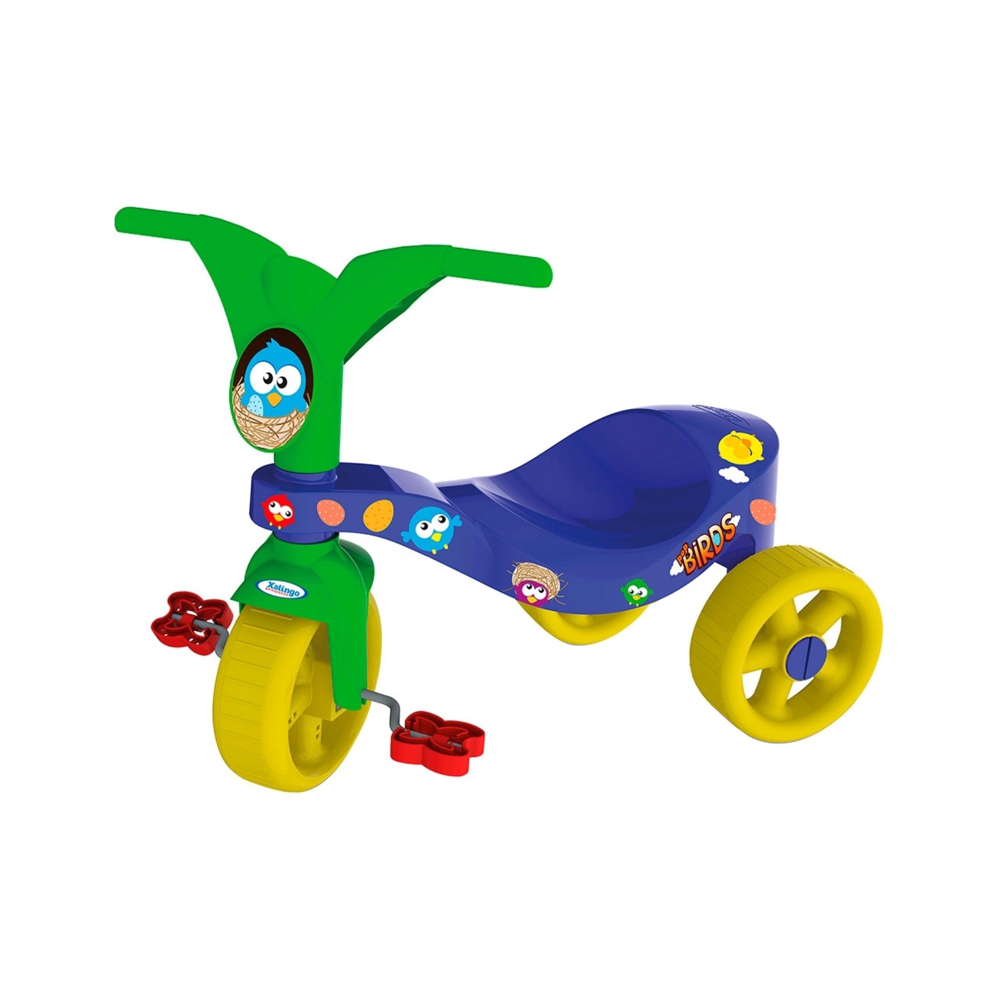 Triciclo Infantil Pop Birds Azul e Verde Xalingo - 0744.3