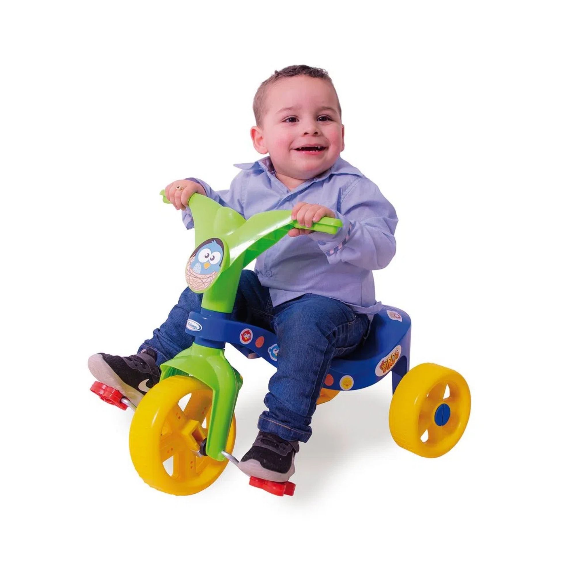 Triciclo Infantil Pop Birds Azul e Verde Xalingo - 0744.3