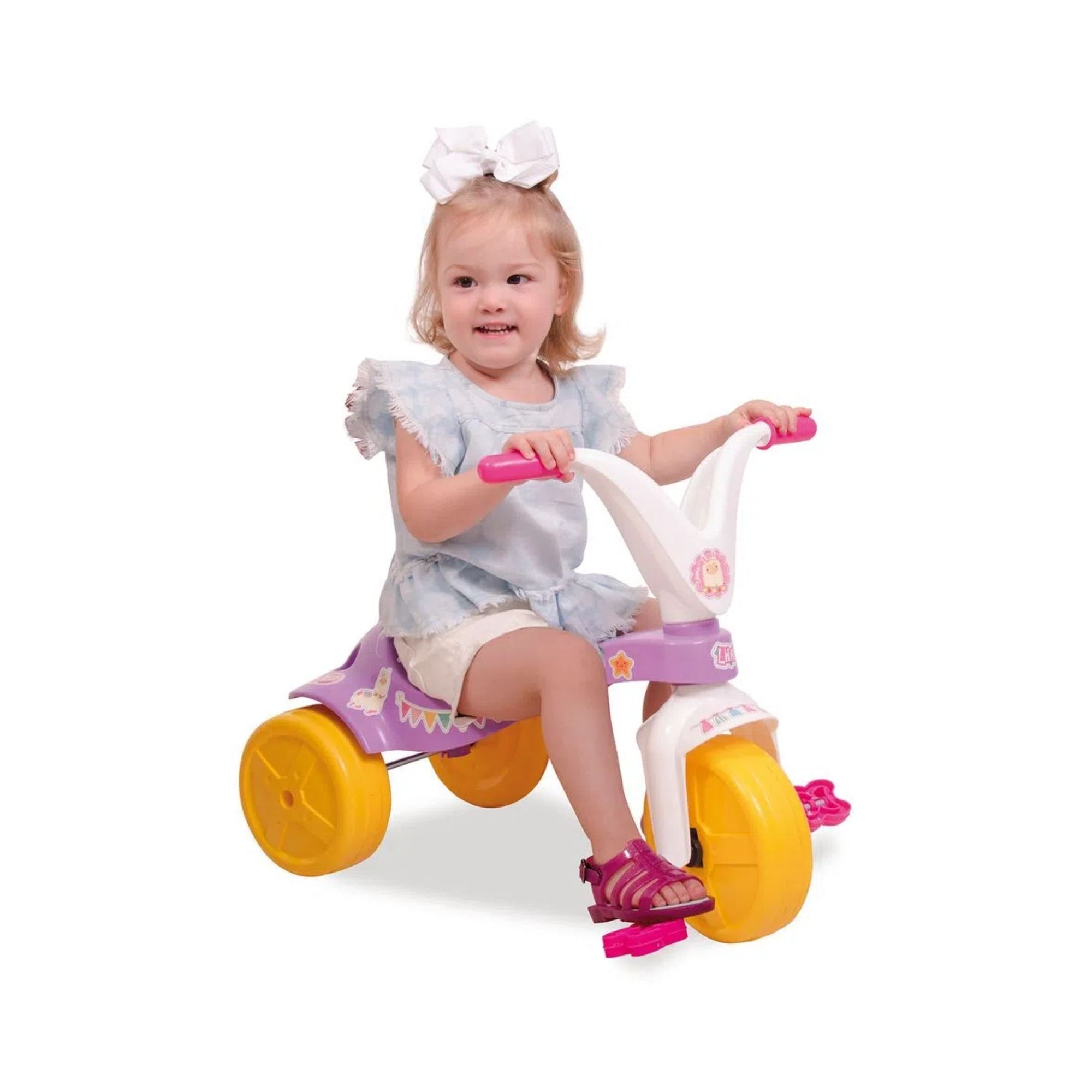 Triciclo Infantil Lhama Lilás e Branco Xalingo - 0739.8