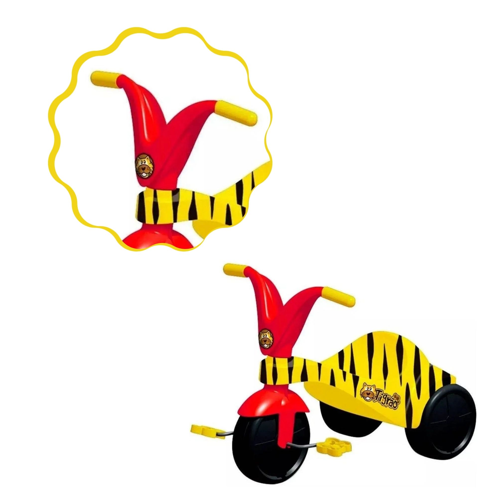 Triciclo Infantil Tigrão Amarelo e Vermelho Xalingo - 0762.1