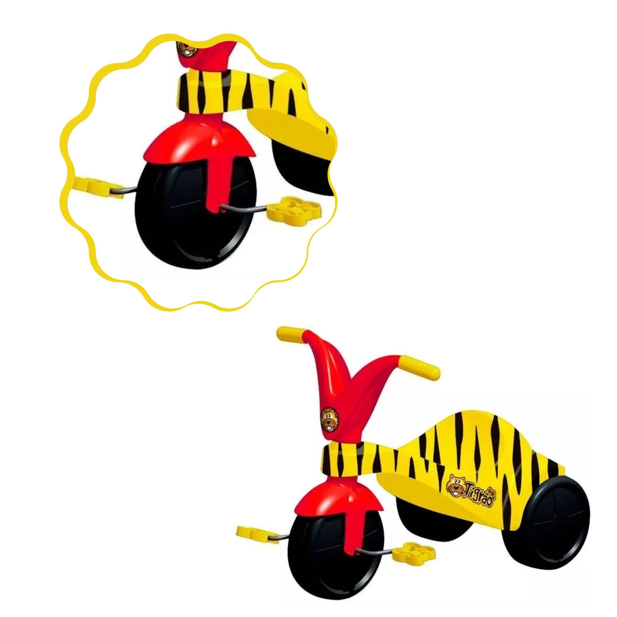 Triciclo Infantil Tigrão Amarelo e Vermelho Xalingo - 0762.1