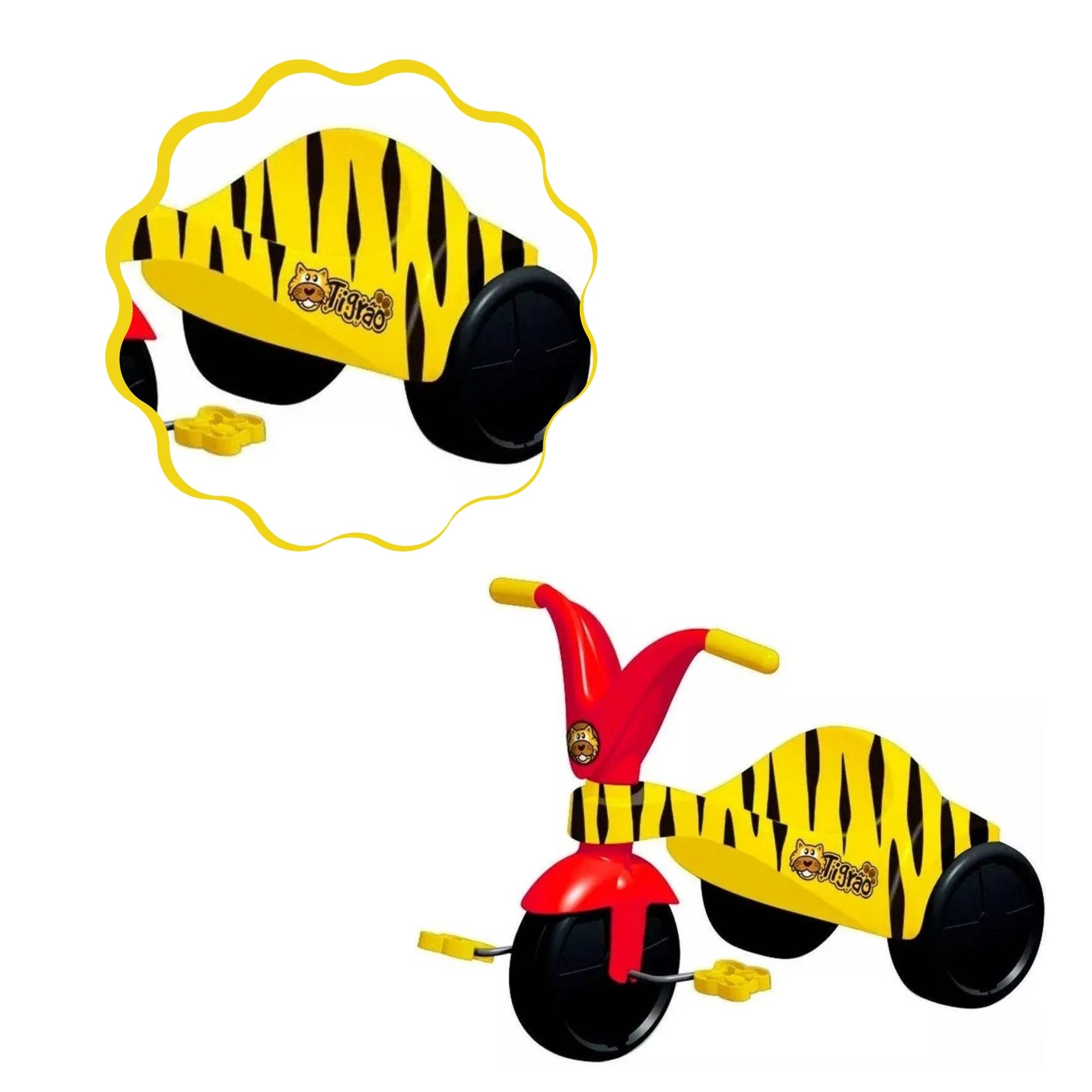 Triciclo Infantil Tigrão Amarelo e Vermelho Xalingo - 0762.1