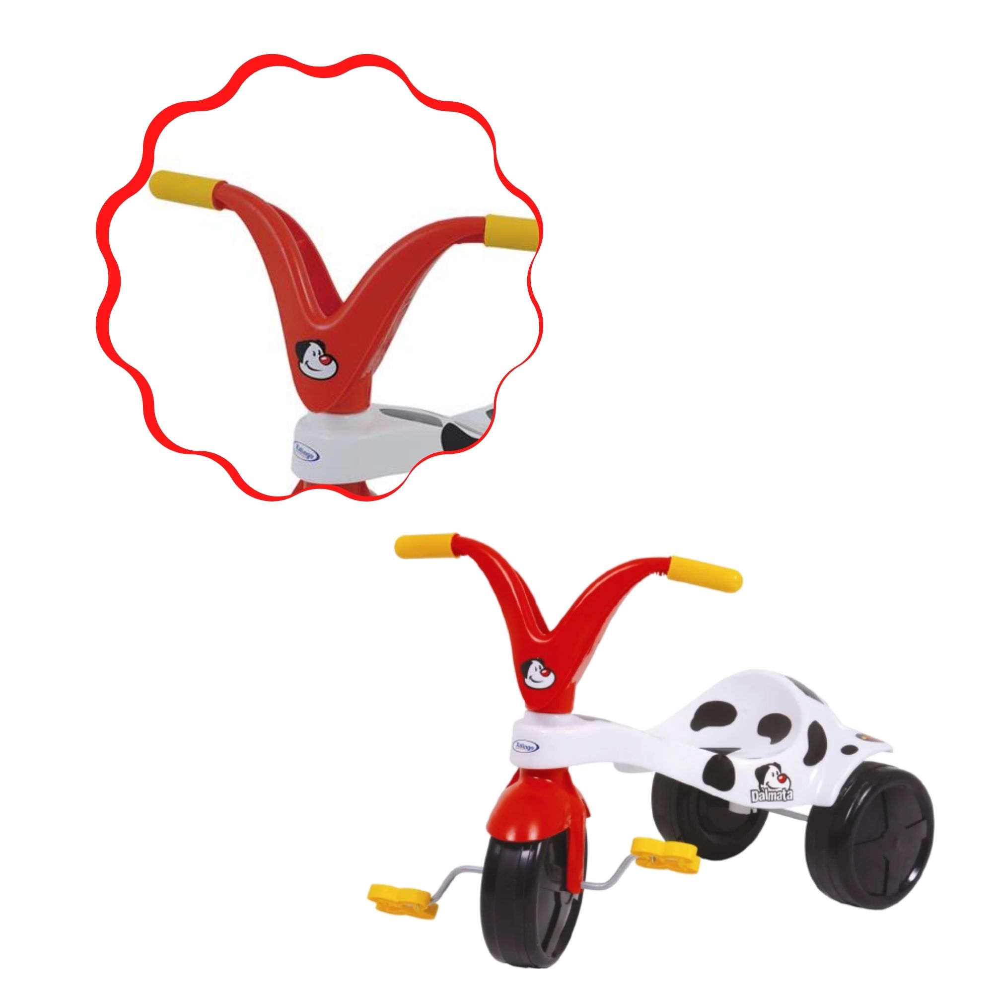Triciclo Infantil Dálmata Preto e Branco Xalingo - 0737.6