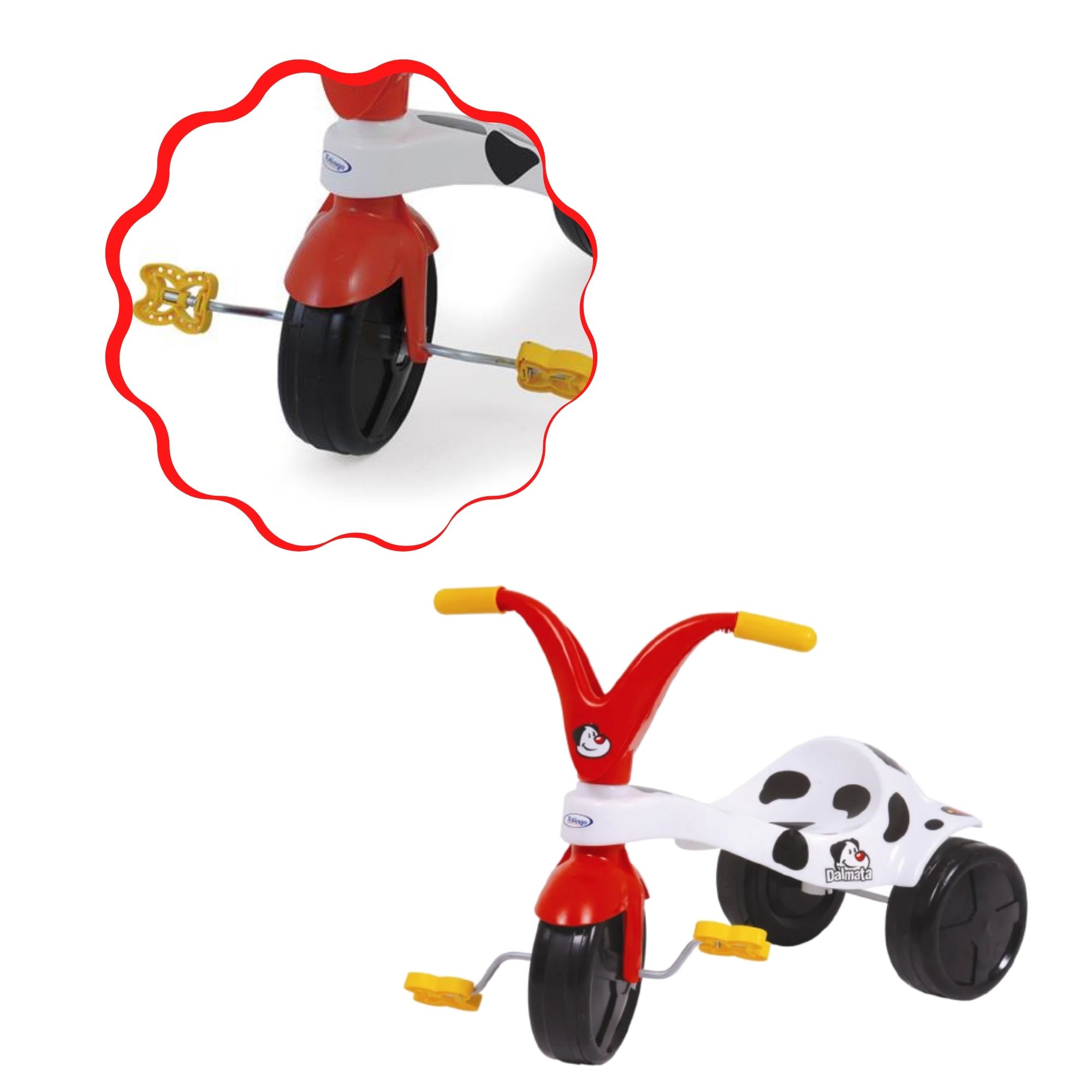 Triciclo Infantil Dálmata Preto e Branco Xalingo - 0737.6