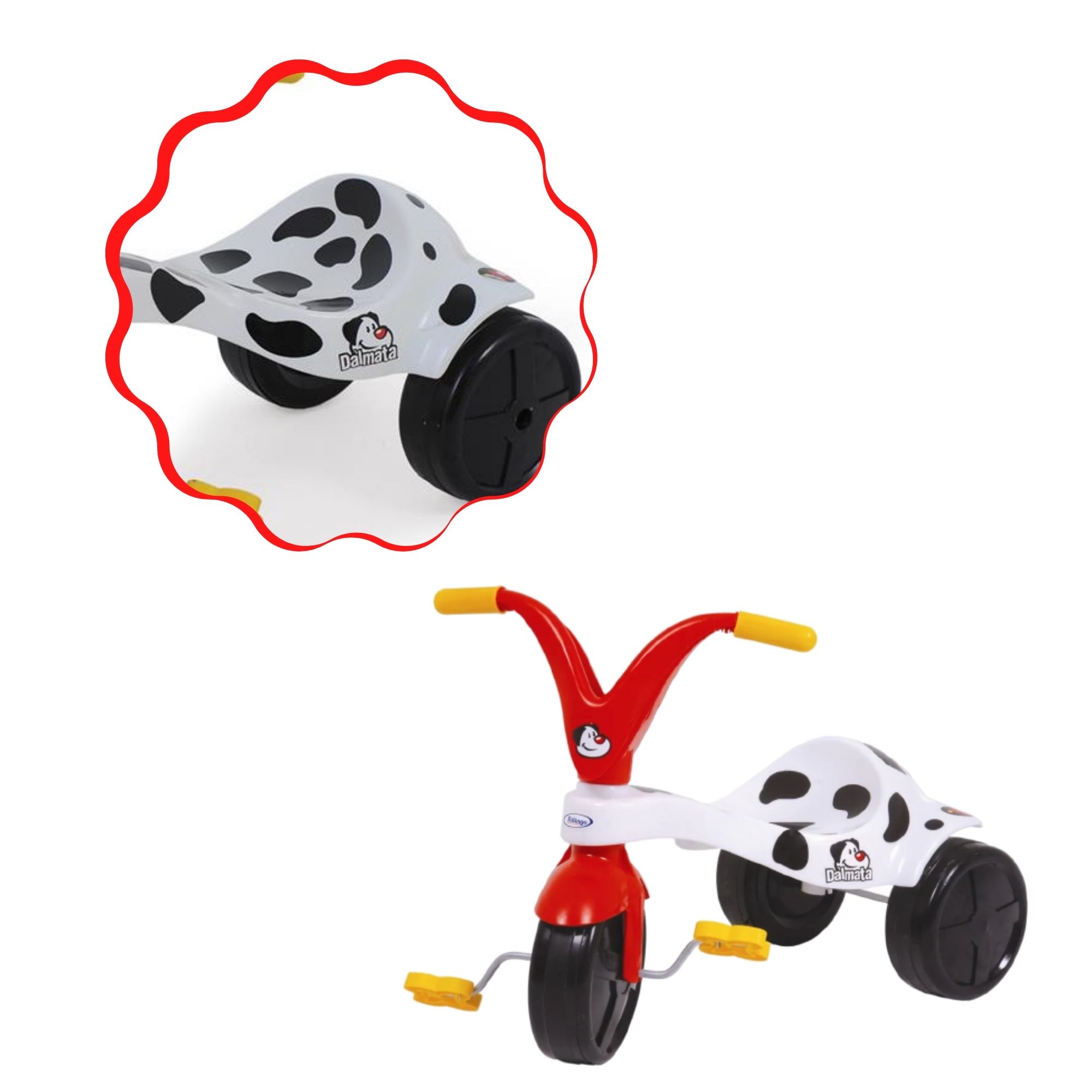 Triciclo Infantil Dálmata Preto e Branco Xalingo - 0737.6