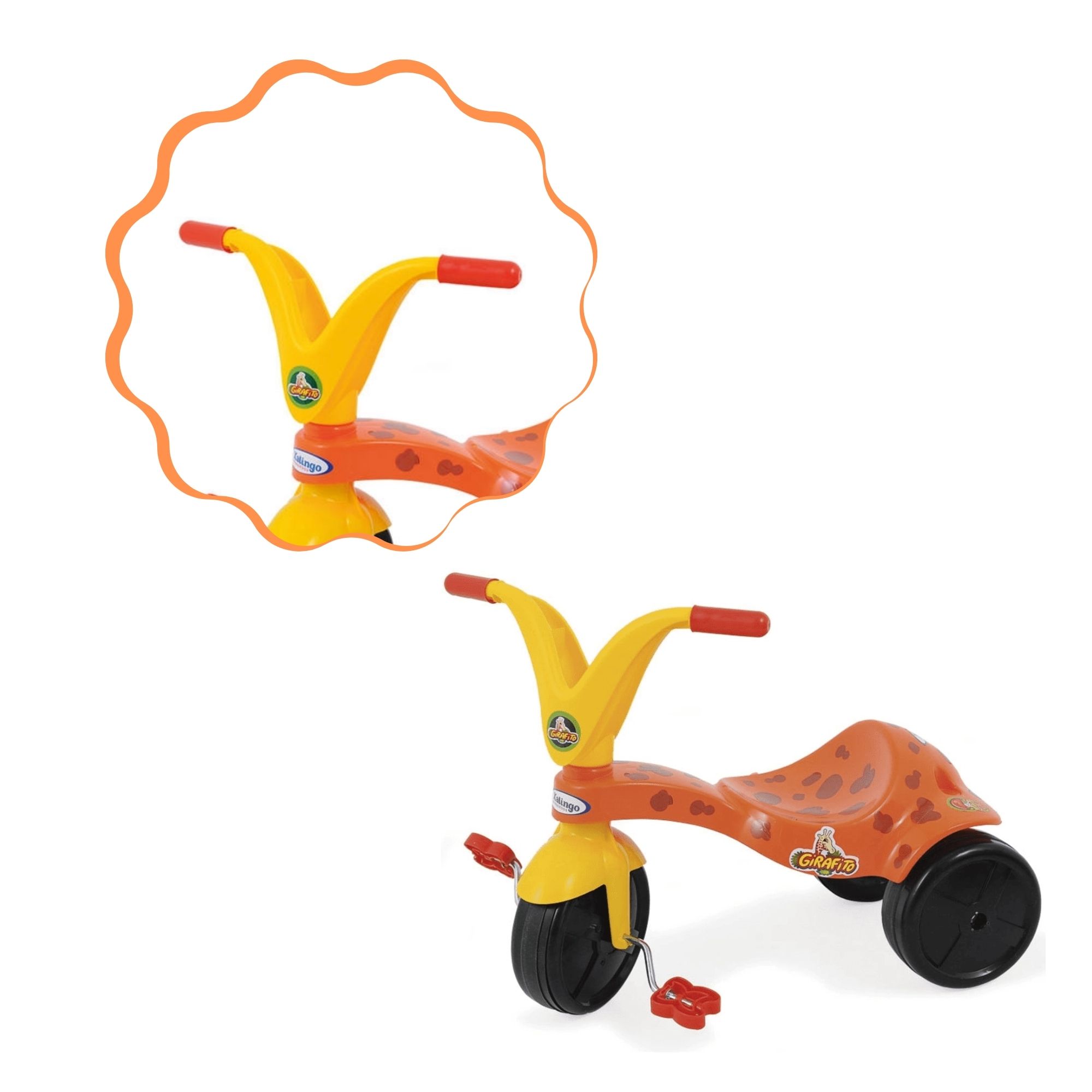 Triciclo Infantil Girafito Amarelo e Laranja Xalingo - 0778.7