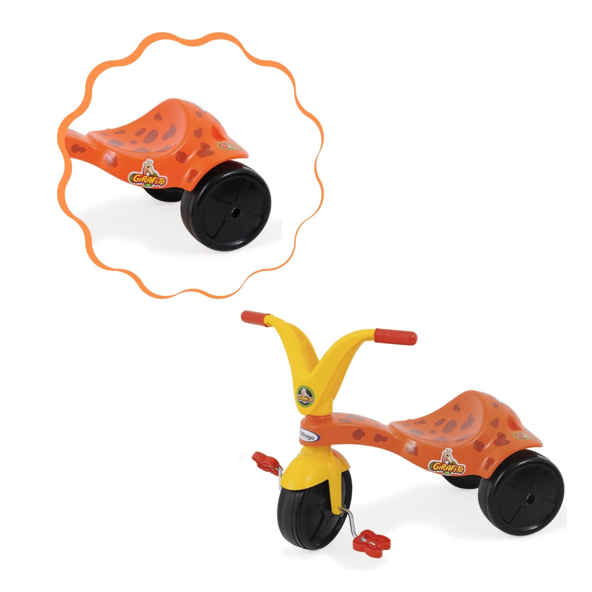 Triciclo Infantil Girafito Amarelo e Laranja Xalingo - 0778.7
