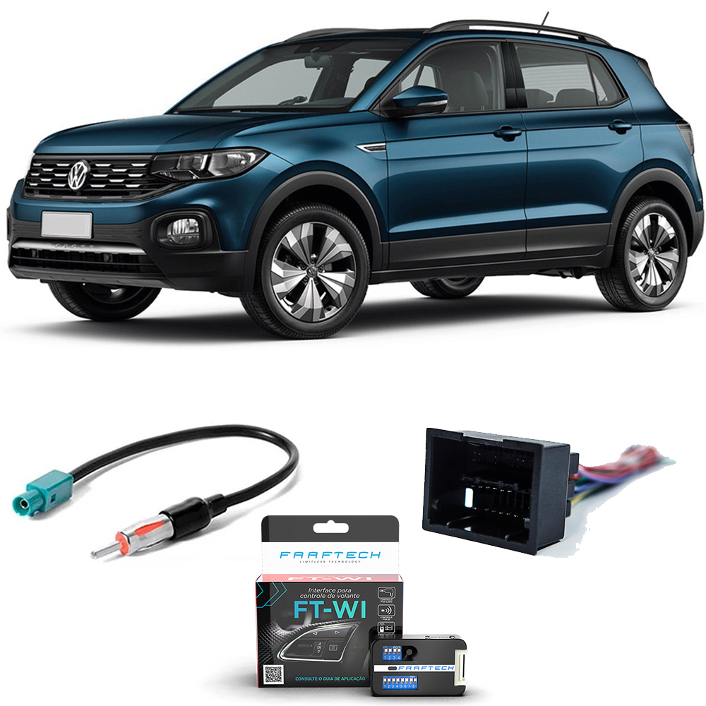 COMP Kit Acessórios T-Cross Chicotes plug and play + Interface de volante