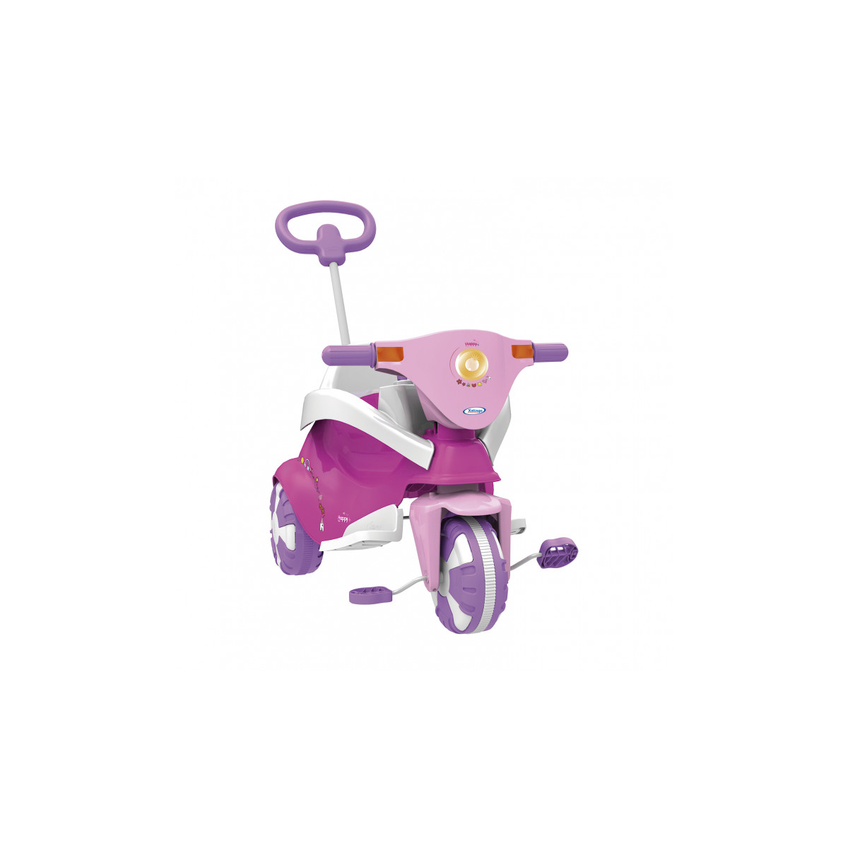 Triciclo Infantil 3x1 Com empurrador Happy Pink Rosa Xalingo - 0724.5