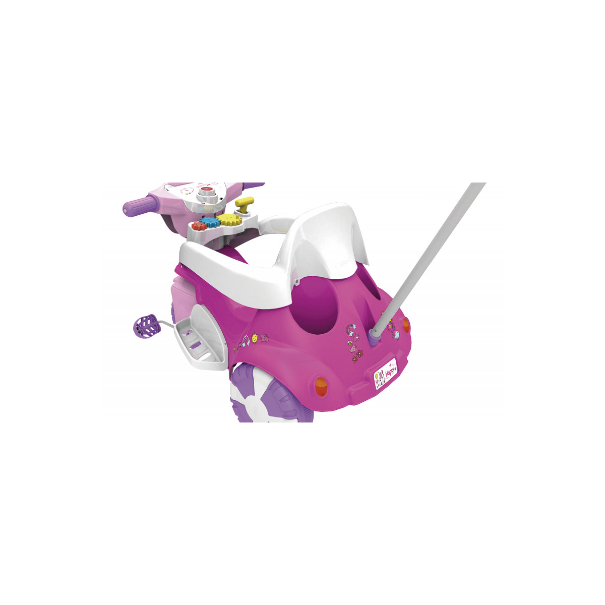 Triciclo Infantil 3x1 Com empurrador Happy Pink Rosa Xalingo - 0724.5