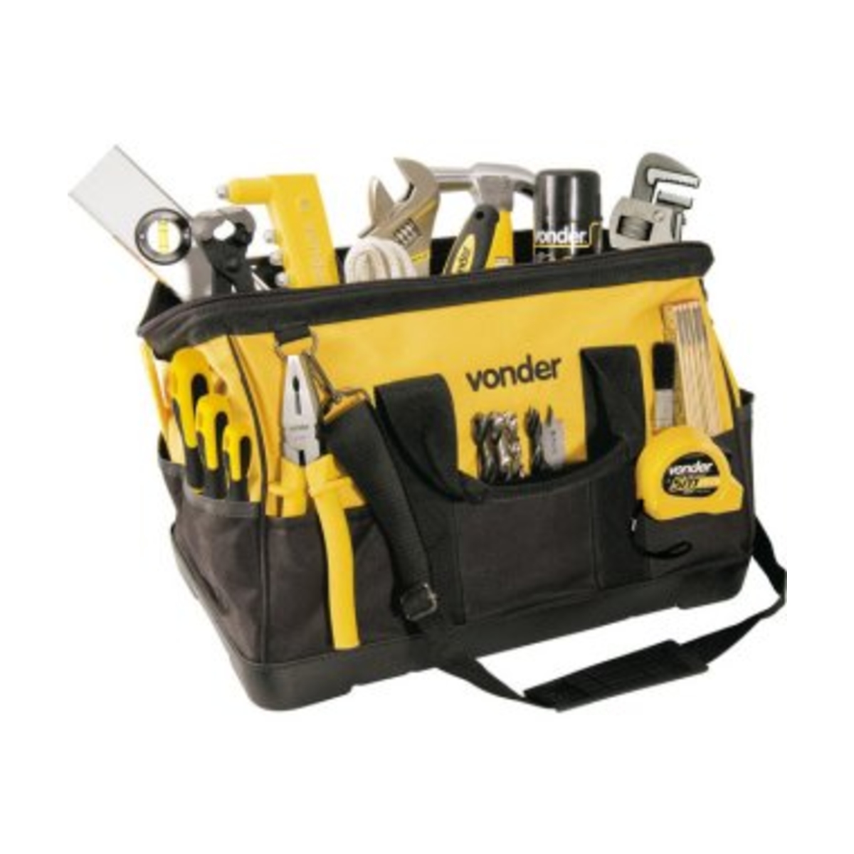 Bolsa em Lona para Ferramentas Reforçada 400 x 200 x 300mm Preta e Amarela Vonder - 35.40.402.030