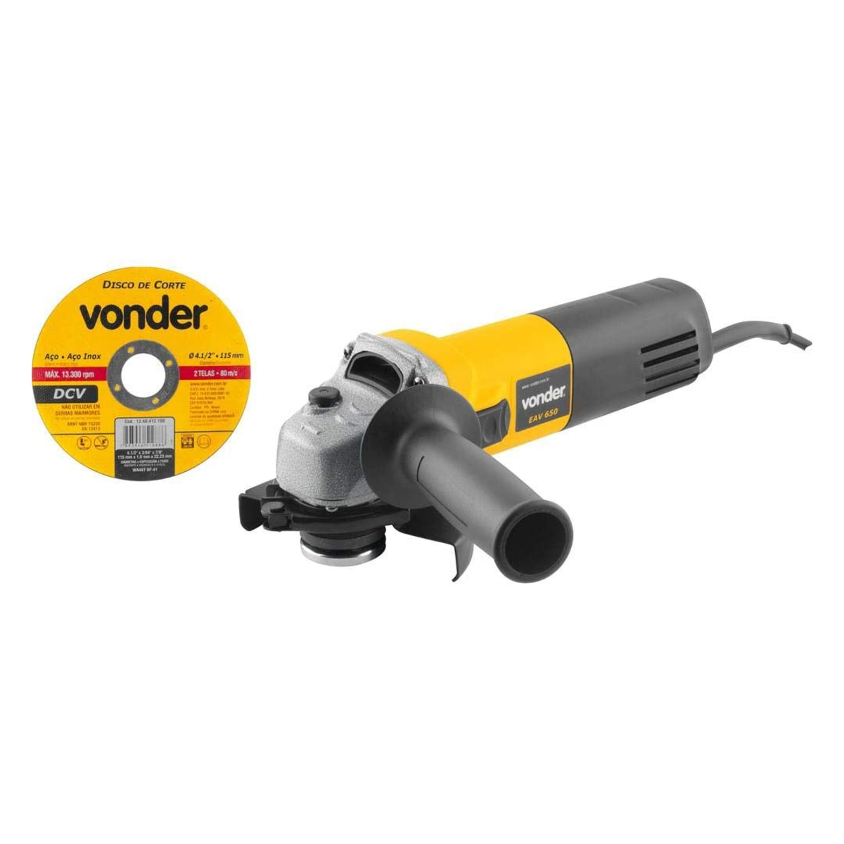 Esmerilhadeira Angular Com Disco 4.1/2" EAV650 650w 127v Vonder - 60.01.065.127