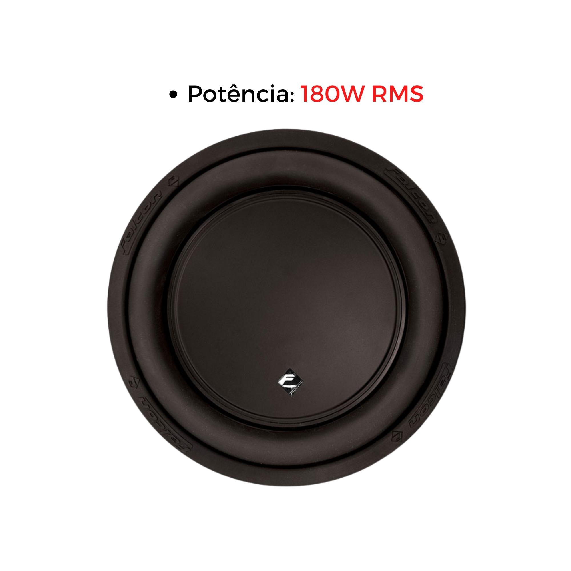 Auto falante Subwoofer 10" 180W RMS 4 Ohms Slim Falcon - DSS36010SL