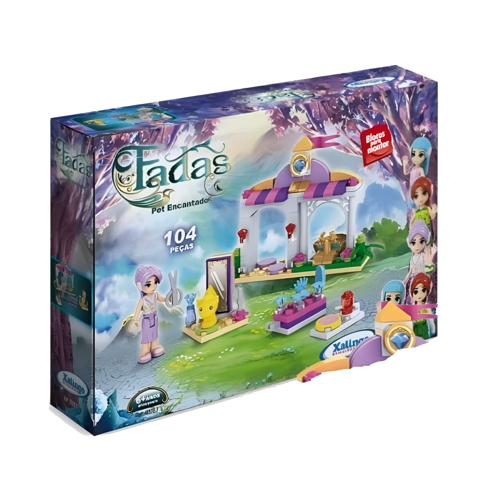 Brinquedo de Montar Fadas Pet Encantado 104 Peças Xalingo -  03787