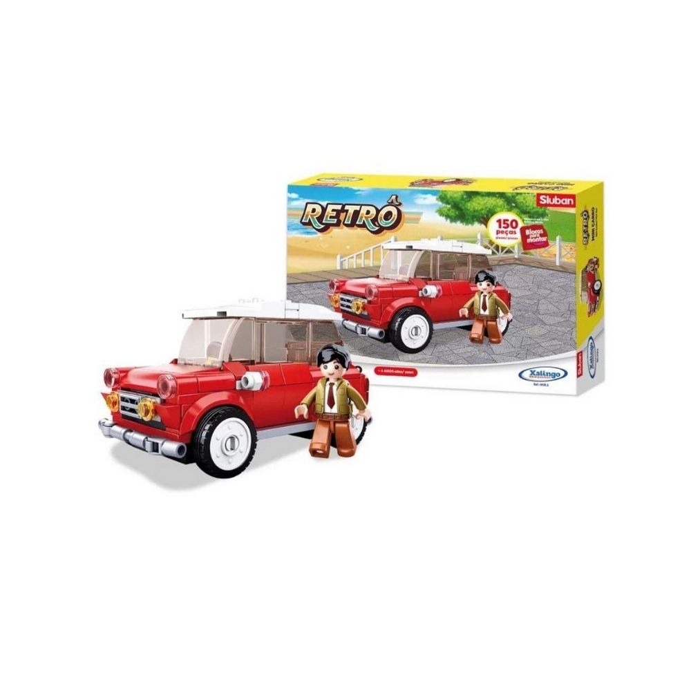 Blocos de  Montar Retro Mini Carro 150 Peças Xalingo - 01332
