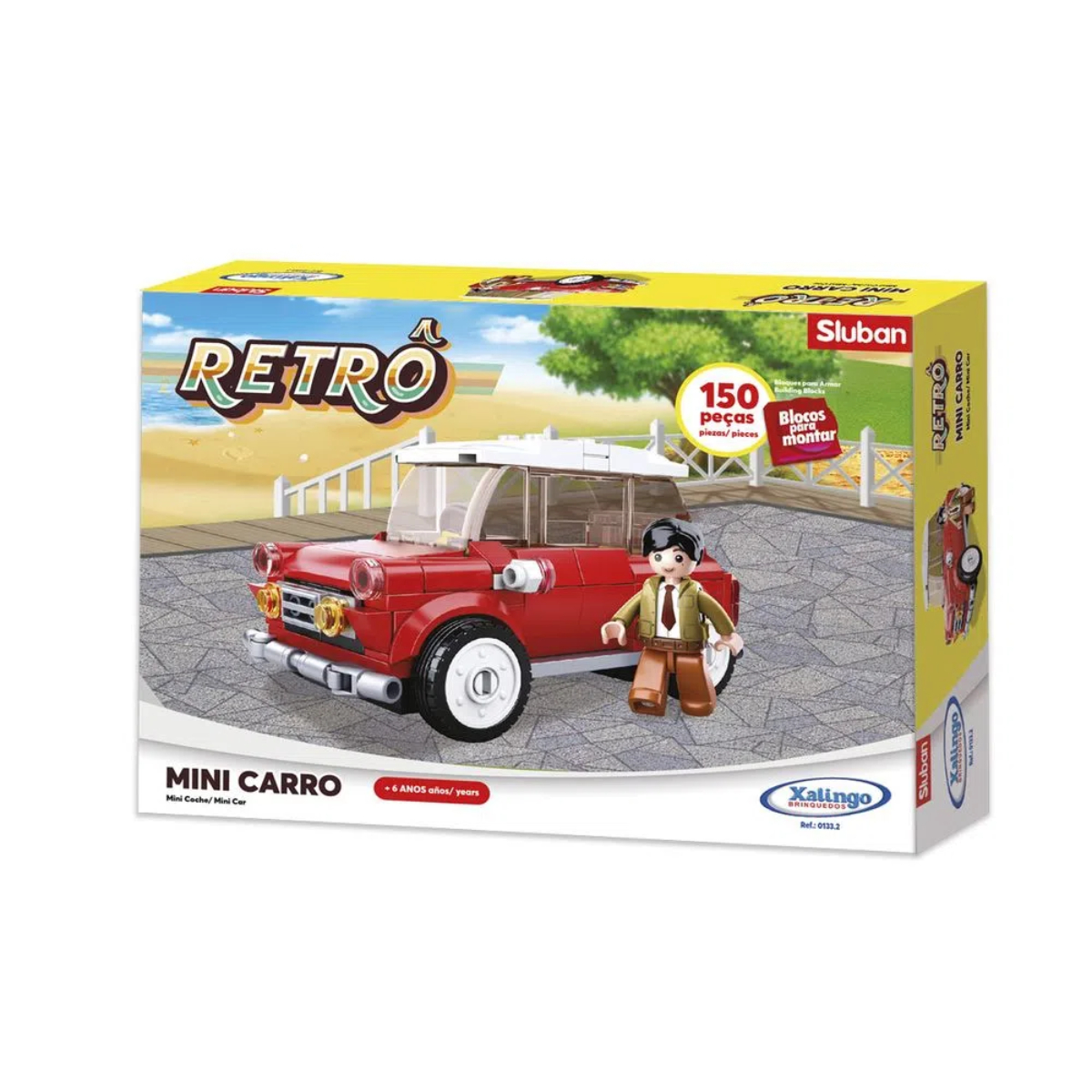 Blocos de  Montar Retro Mini Carro 150 Peças Xalingo - 01332
