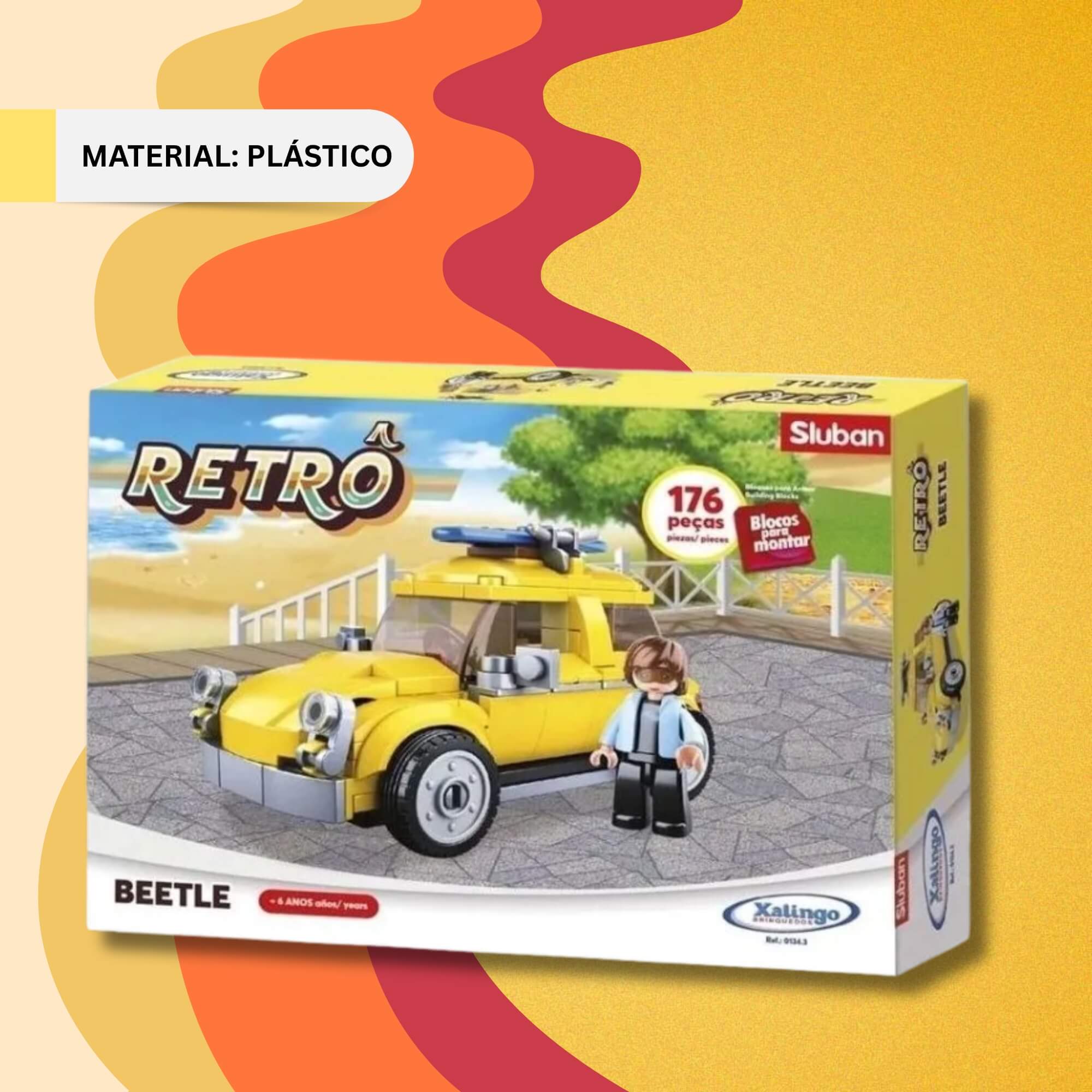 Brinquedo de Montar Retrô Beetle 176 Peças Xalingo - 01343