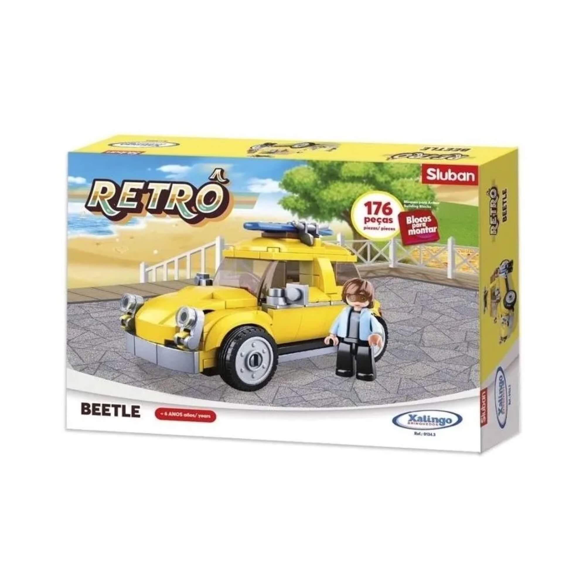 Brinquedo de Montar Retrô Beetle 176 Peças Xalingo - 01343