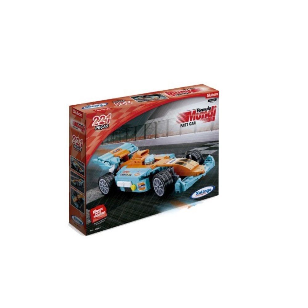 Brinquedo de Montar Fórmula Mundi Fast Car 221 Peças Xalingo -  01587
