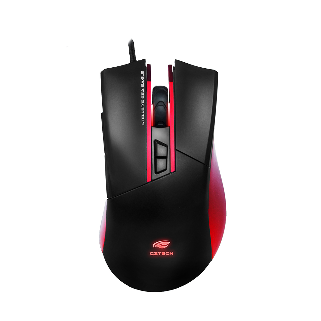 Mouse Gamer USB 3200DPI Stellers Leds internos C3Tech - MG-200BRD
