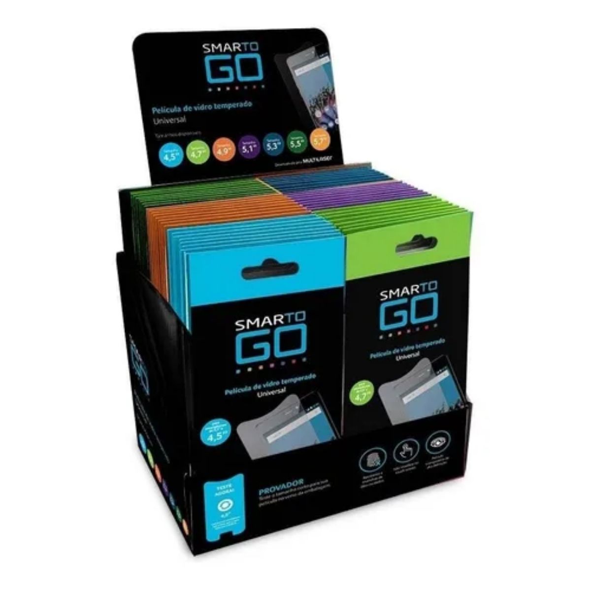 Display Película Protetora LCD p/ Smartphone 56 peças 7 Tamanhos Multilaser - AC315