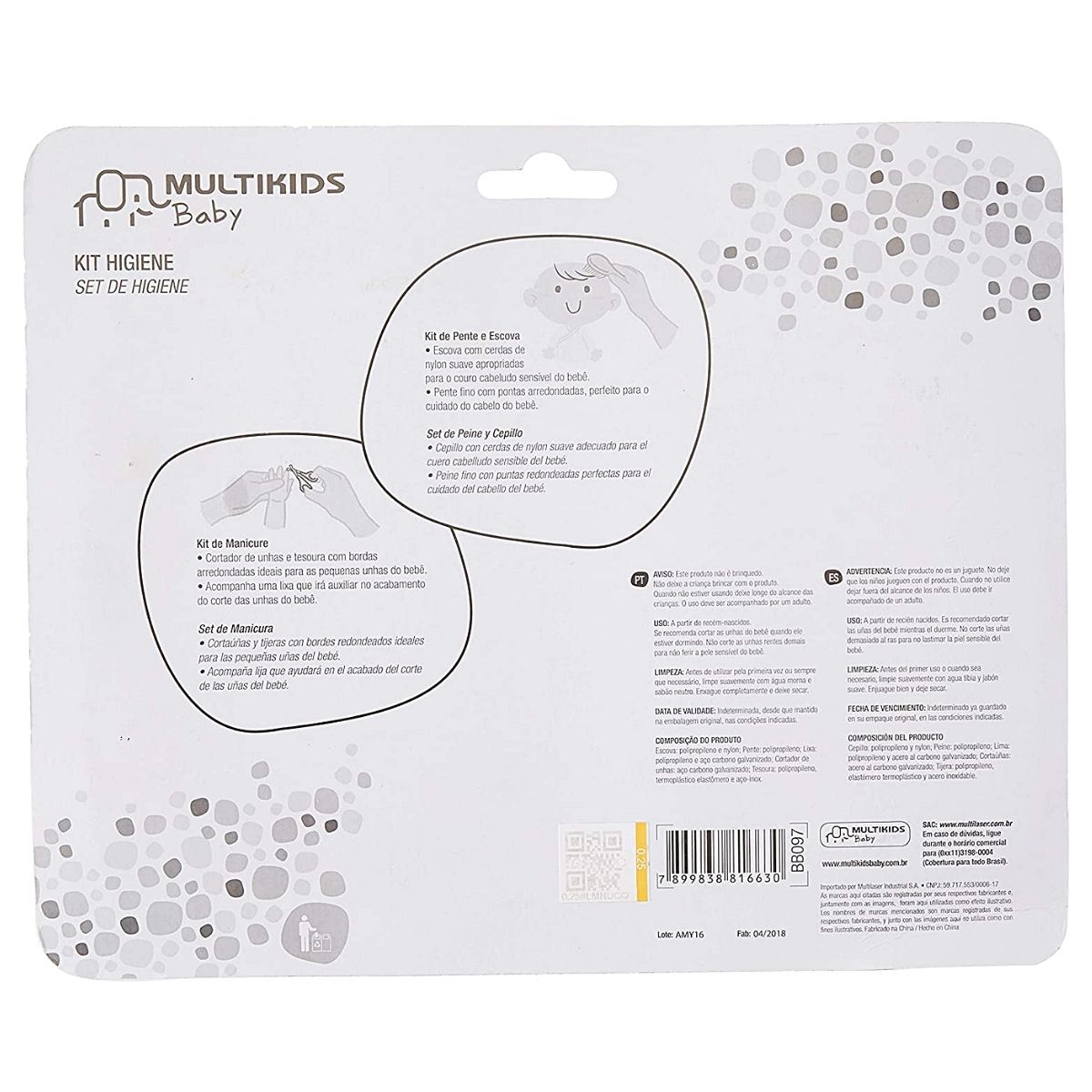 Kit Higiene Azul para Bebês Multikids - BB097