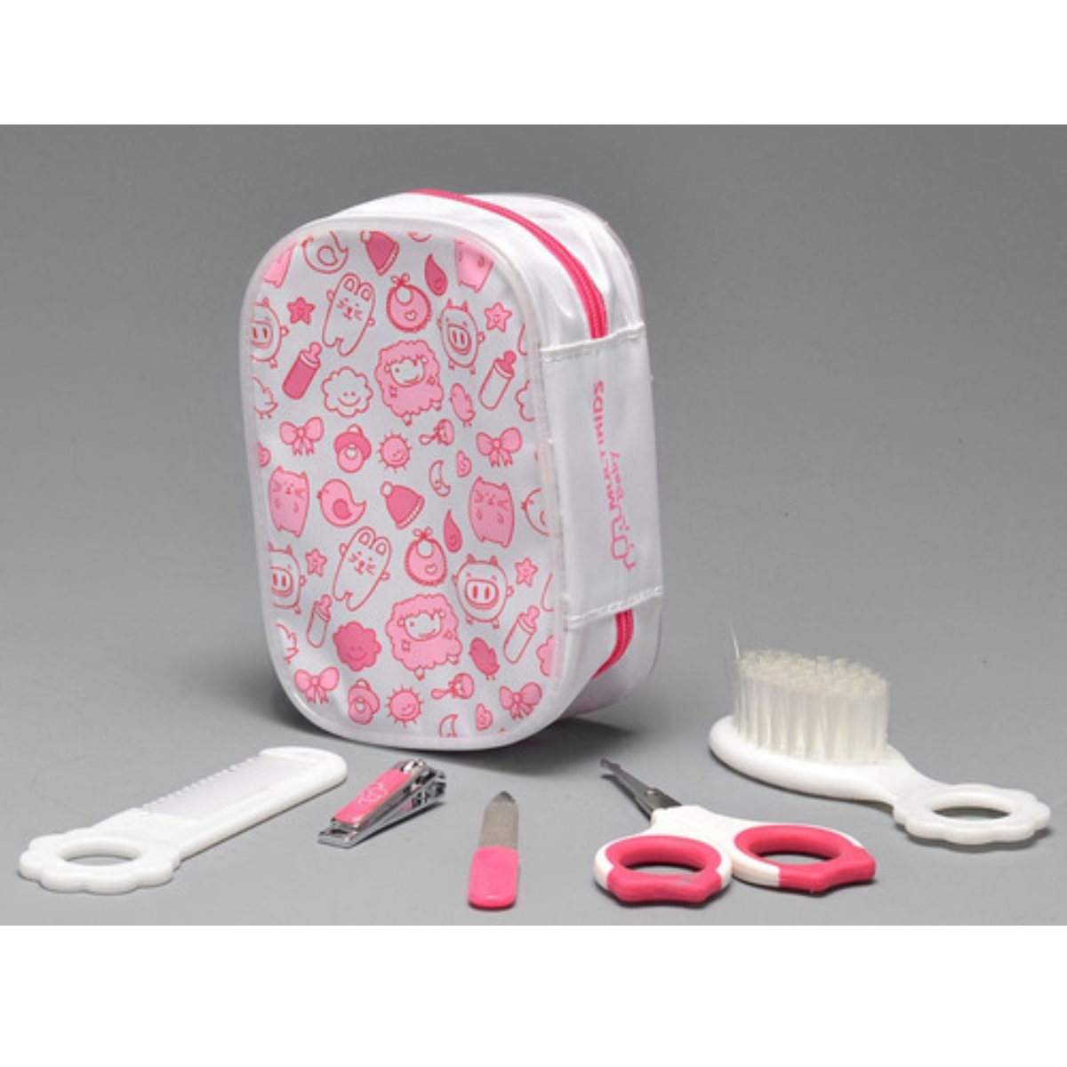 Kit Higiene Pente/Escova e Manicure Rosa Multikids Baby - BB098