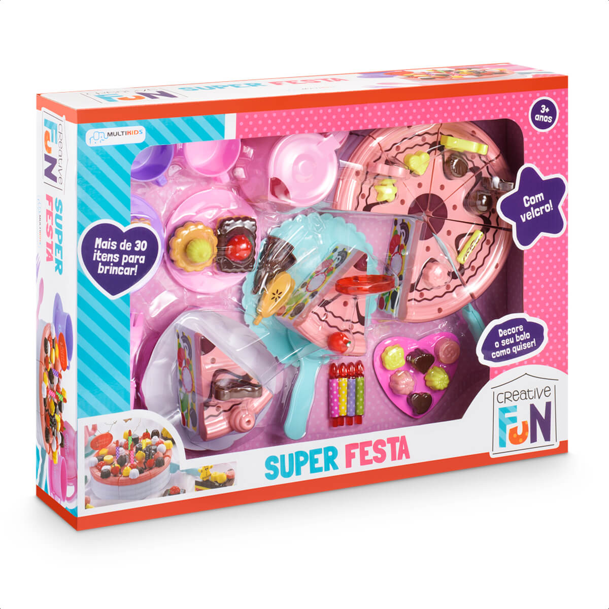 Brinquedo de Alimentos Creative Fun Super Festa Colorido Com Acessórios Multikids - BR640