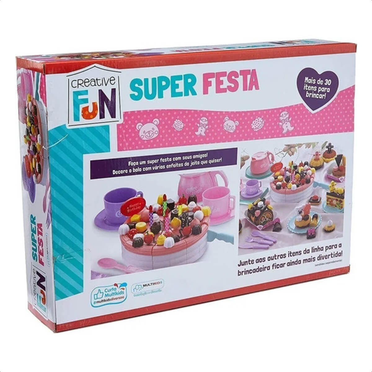Brinquedo de Alimentos Creative Fun Super Festa Colorido Com Acessórios Multikids - BR640
