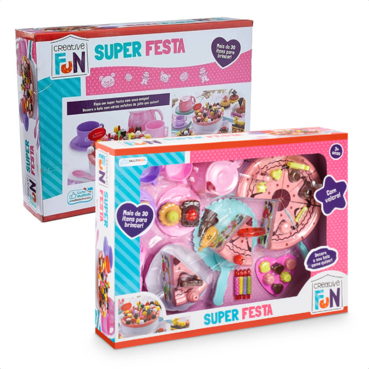 Brinquedo de Alimentos Creative Fun Super Festa Colorido Com Acessórios Multikids - BR640