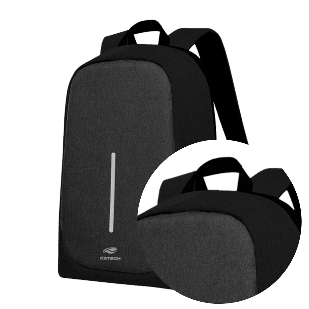 Mochila para Notebook 15,6" Antifurto Tokyo Preta C3Tech - MC-100BK